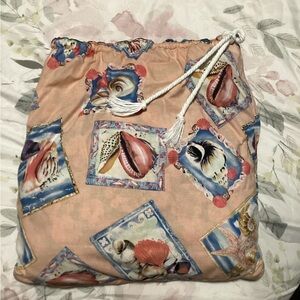 Handmade Beach Bag with Drawstring & Sewn In Towel